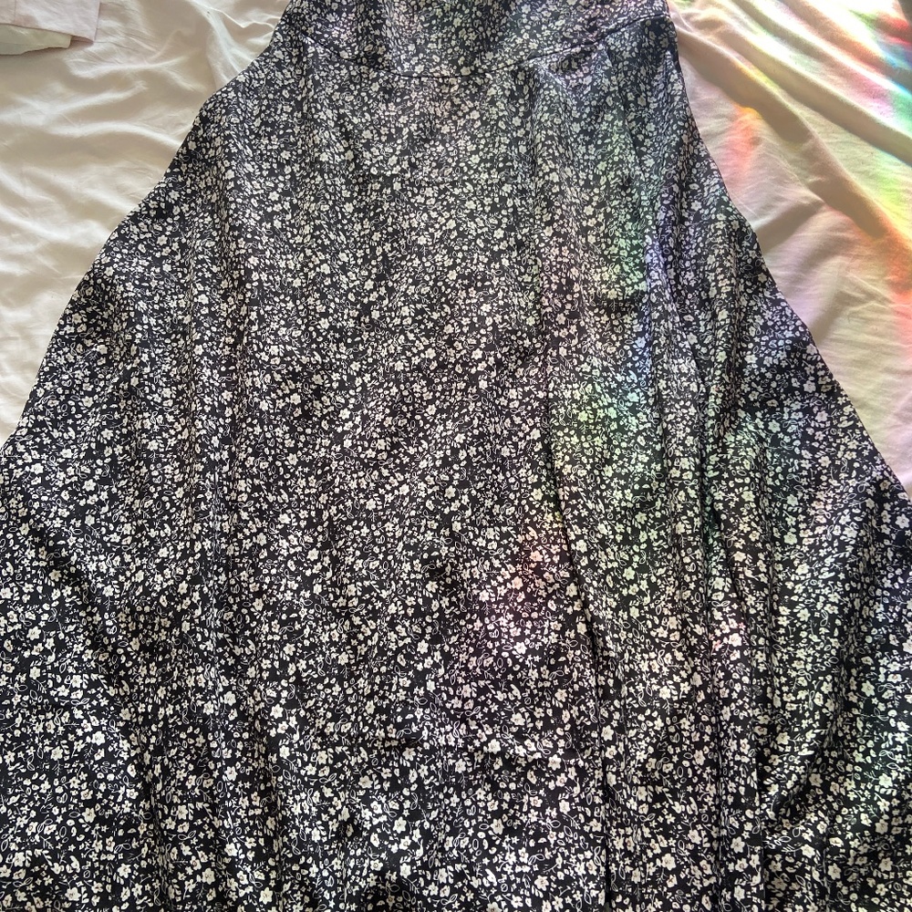 Black floral skirt